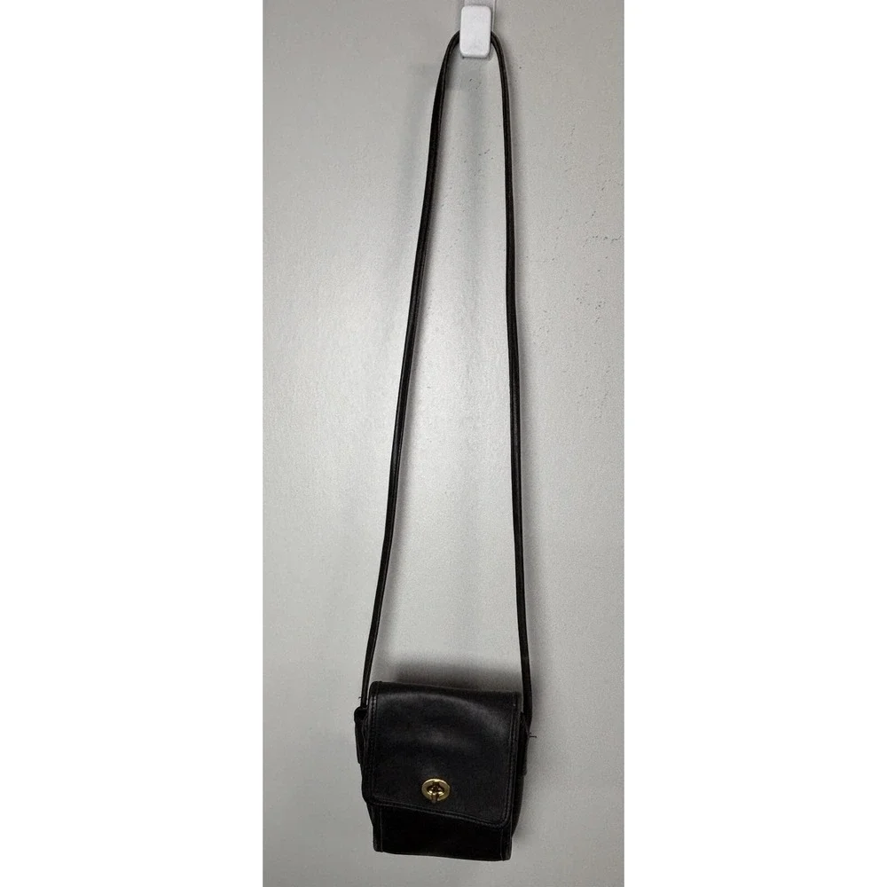 Vintage Coach Scooter Bag Glovetanned Leather  Crossbody 9893 Black Distressed